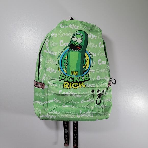 Rick and Morty Backpack Pickle Rick Cookies Bookbag Book Carrier School Bag - Picture 2 of 10